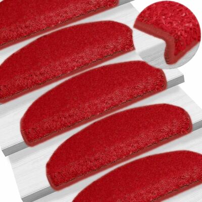 vidaXL Treppenmatten 30 Stück Rot 65x21x4cm vidaXL Treppenmatten 30 Stück Rot 65x21x4cm