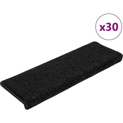 vidaXL Teppich-Treppenstufen - Schwarz 30 Stk. vidaXL Teppich-Treppenstufen - Schwarz 30 Stk.