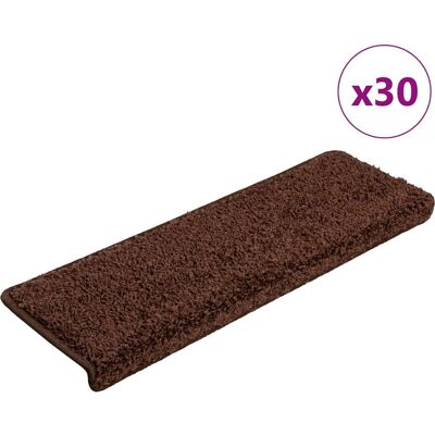 vidaXL Teppich-Treppenstufen - Dunkelbraun - 30 Stk. vidaXL Teppich-Treppenstufen - Dunkelbraun - 30 Stk.
