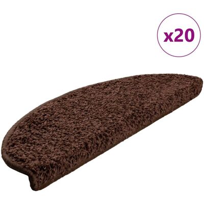 vidaXL Braune 65x21x4cm 20 Stück Treppenmatten vidaXL Braune 65x21x4cm 20 Stück Treppenmatten