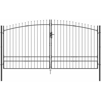 Vidaxl - Garden Gate Double Leaf - Grå Vidaxl - Garden Gate Double Leaf - Grå