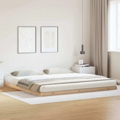 Vidaxl Solid Pine Wood Bed Frame 200x220 cm - Bed Frame Vidaxl Solid Pine Wood Bed Frame 200x220 cm - Bed Frame