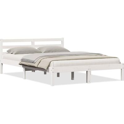 Vidaxl Hvidt Fyrretræts Seng 140x220cm - Seng Vidaxl Hvidt Fyrretræts Seng 140x220cm - Seng