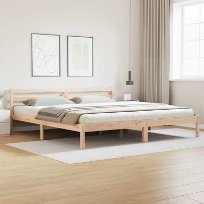Vidaxl Massives Kiefernholz Bettgestell - Minimalistischer Stauraum - 180x220cm Vidaxl Massives Kiefernholz Bettgestell - Minimalistischer Stauraum - 180x220cm