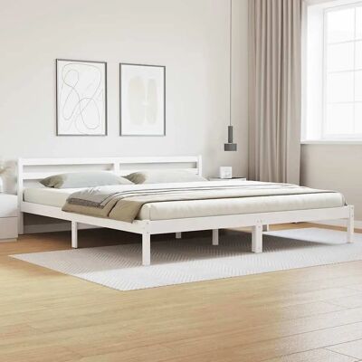 Vidaxl Kiefernholz Bettgestell 180x220 cm Modernes Weiß Vidaxl Kiefernholz Bettgestell 180x220 cm Modernes Weiß