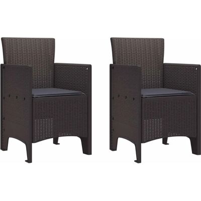 Vidaxl Gartenstühle Set aus 2 - Modern Synthetischer Rattan Vidaxl Gartenstühle Set aus 2 - Modern Synthetischer Rattan