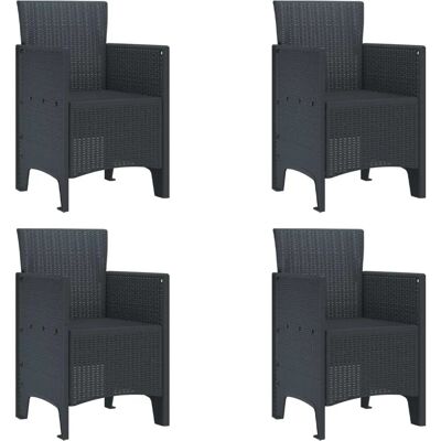 vidaXL Gartenset aus 4 Stühlen - Synthetischer Poliratán - UV-beständig vidaXL Gartenset aus 4 Stühlen - Synthetischer Poliratán - UV-beständig