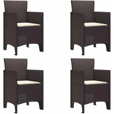 Vidaxl Gartenstuhl-Set - 4 Braune Rattanstühle für Draußen Vidaxl Gartenstuhl-Set - 4 Braune Rattanstühle für Draußen