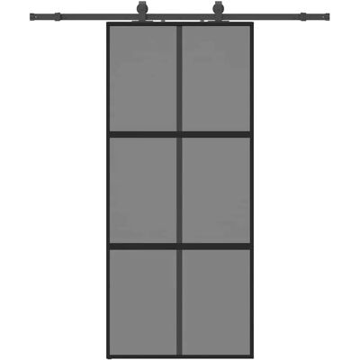 vidaXL Schiebetür - Schwarz - Sicherheitsglas - 90x205 cm vidaXL Schiebetür - Schwarz - Sicherheitsglas - 90x205 cm