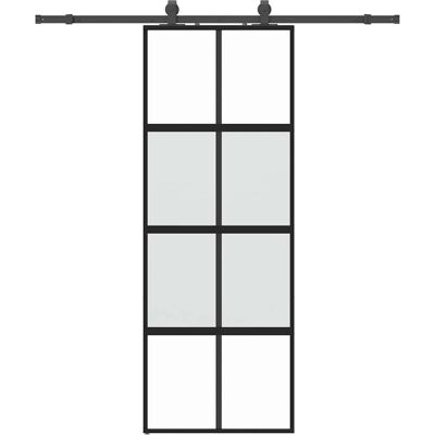 vidaXL Schiebetür mit Hardware-Set Schwarz - Schiebetür vidaXL Schiebetür mit Hardware-Set Schwarz - Schiebetür
