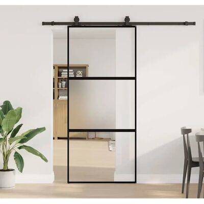 vidaXL Schiebetür Schwarz 90x205 cm Sicherheitsglas - Schiebetür vidaXL Schiebetür Schwarz 90x205 cm Sicherheitsglas - Schiebetür