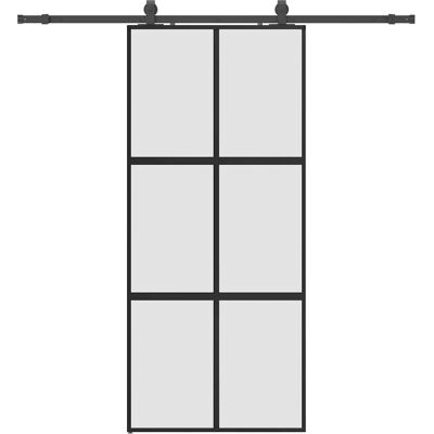 vidaXL Schiebetür mit Zubehörset Schwarz 90x205 cm Sicherheitsglas - Schiebetür vidaXL Schiebetür mit Zubehörset Schwarz 90x205 cm Sicherheitsglas - Schiebetür