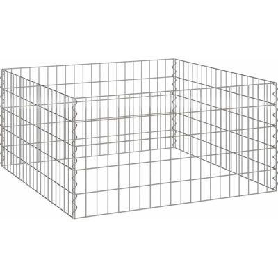 vidaXL Silber Metall-Draht 100x100x50 cm Modular Gartenzaun vidaXL Silber Metall-Draht 100x100x50 cm Modular Gartenzaun