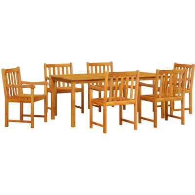 VIDAXL Gartentisch-Set - Massives Akazienholz, Rustikal, Für draußen - 6 Pers. VIDAXL Gartentisch-Set - Massives Akazienholz, Rustikal, Für draußen - 6 Pers.