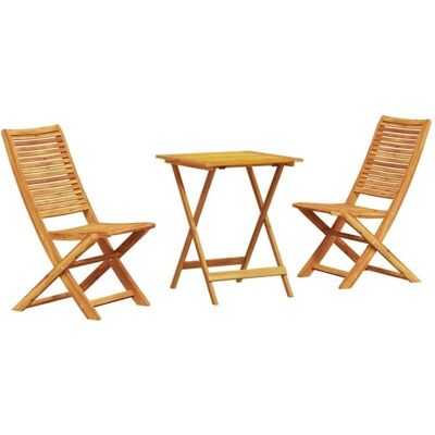 vidaXL Akazienholz Gartenmöbel-Set - Faltbar 60 cm Tisch & 2 Stühle vidaXL Akazienholz Gartenmöbel-Set - Faltbar 60 cm Tisch & 2 Stühle