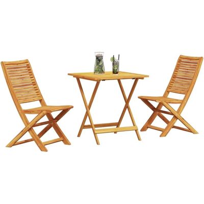 vidaXL Set von 2 Naturholz Massivholz Akazie 70 cm Tischlänge Faltbar - Gartentisch-Set vidaXL Set von 2 Naturholz Massivholz Akazie 70 cm Tischlänge Faltbar - Gartentisch-Set