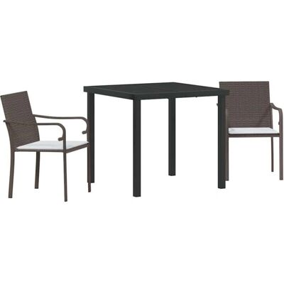Vidaxl Brauner Rattanset für Garten 3-tlg - Outdoor Essset Vidaxl Brauner Rattanset für Garten 3-tlg - Outdoor Essset