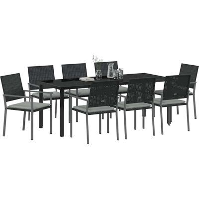 Vidaxl - PolyRattan - Schwarz - Mittel - Gartenstuhlset Vidaxl - PolyRattan - Schwarz - Mittel - Gartenstuhlset