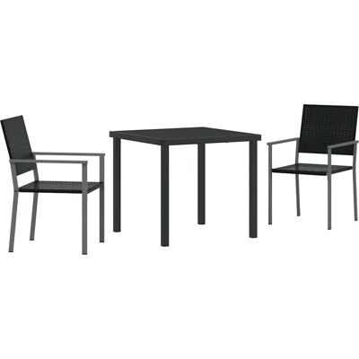 Vidaxl Gartentisch-Set - Schwarz - 2 Stücke Vidaxl Gartentisch-Set - Schwarz - 2 Stücke