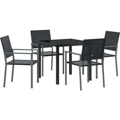 Vidaxl Schwarzes Rattan-Gartenmöbel-Set - PE 54x62,5x89 cm Vidaxl Schwarzes Rattan-Gartenmöbel-Set - PE 54x62,5x89 cm
