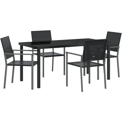 Vidaxl - 3-Piece Set - Schwarz - PE Rattan - Gartenstühle Set Vidaxl - 3-Piece Set - Schwarz - PE Rattan - Gartenstühle Set