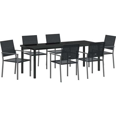 Vidaxl - 4-Piece PE Rattan Chairs - Black - Gartenstühle Vidaxl - 4-Piece PE Rattan Chairs - Black - Gartenstühle