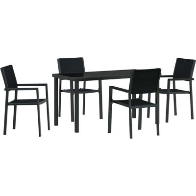 Generic - 5P PolyRotin - Czarny - Prostokątny - Outdoor dining set Generic - 5P PolyRotin - Czarny - Prostokątny - Outdoor dining set