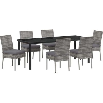 Generic - 7-Piece Grey Poly Rattan - Grey - Poly Rattan - Garden Set Generic - 7-Piece Grey Poly Rattan - Grey - Poly Rattan - Garden Set