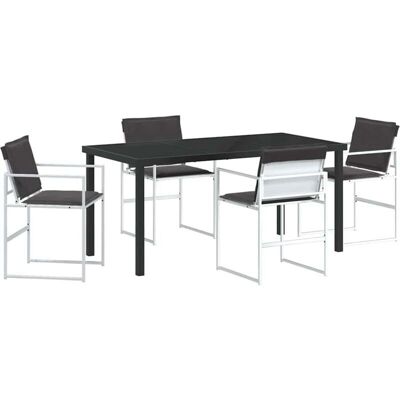 vidaXL - 5-Piece - Textiline Kussens - Stalen Frame - Tuinset vidaXL - 5-Piece - Textiline Kussens - Stalen Frame - Tuinset