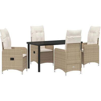 Generic - 5-piece garden dining set - Beige Generic - 5-piece garden dining set - Beige