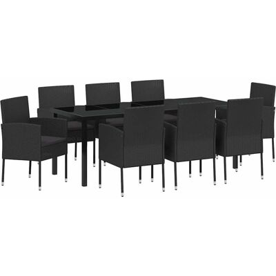 Generic - 9t Poly Rattan Schwarz - Outdoor - Gartenset Generic - 9t Poly Rattan Schwarz - Outdoor - Gartenset