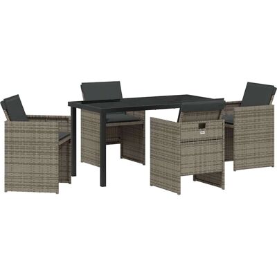 Vidaxl - 5P Tuin Eettafel - PE Rattan Vidaxl - 5P Tuin Eettafel - PE Rattan
