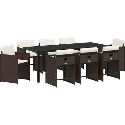 Unknown - 9-Piece Patio Dining Set - Marron - Ensemble jardin Unknown - 9-Piece Patio Dining Set - Marron - Ensemble jardin