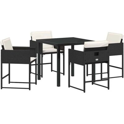 Vidaxl Zwart Tuin Eettafelset 5-delig Modern Outdoor Meubilair Vidaxl Zwart Tuin Eettafelset 5-delig Modern Outdoor Meubilair