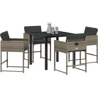 Vidaxl Tuin Eettafelset - Grijs - 5 Stuks Vidaxl Tuin Eettafelset - Grijs - 5 Stuks