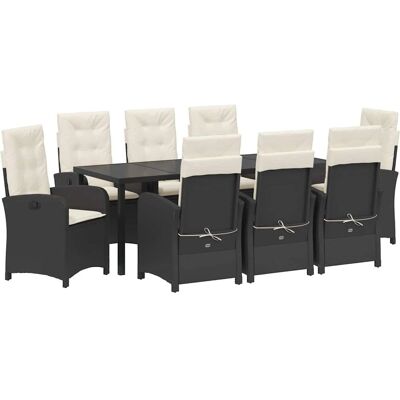 UNKNOWN - 9tlg. Gartenset - Rattan Poly - Schwarz - Garten Set UNKNOWN - 9tlg. Gartenset - Rattan Poly - Schwarz - Garten Set