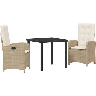 Vidaxl Gartentisch-Set - 3 Stück, Beige, Rechteckig Vidaxl Gartentisch-Set - 3 Stück, Beige, Rechteckig