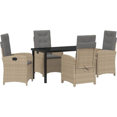 UNKNOWN - 5-Piece Beige Rattan Set UNKNOWN - 5-Piece Beige Rattan Set