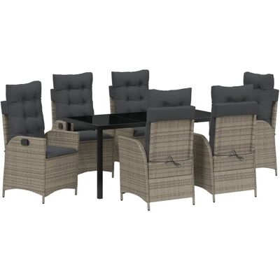 Generic - 7-Piece Grey Rattan Poly - Gartenset Möbel Generic - 7-Piece Grey Rattan Poly - Gartenset Möbel