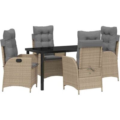 Generic 5-teiliges Beige Poly-Rattan Gartenmöbel-Set Generic 5-teiliges Beige Poly-Rattan Gartenmöbel-Set