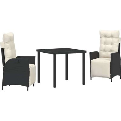 Zestaw Jadalniany Ogrodowy vidaXL - Nowoczesny Design z Rattanu - Trwały i Wodoszczelny - 3 Elementy Zestaw Jadalniany Ogrodowy vidaXL - Nowoczesny Design z Rattanu - Trwały i Wodoszczelny - 3 Elementy