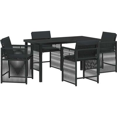 VIDAXL - 5-Piece - Schwarz - Polyrattan - Garden dining set VIDAXL - 5-Piece - Schwarz - Polyrattan - Garden dining set