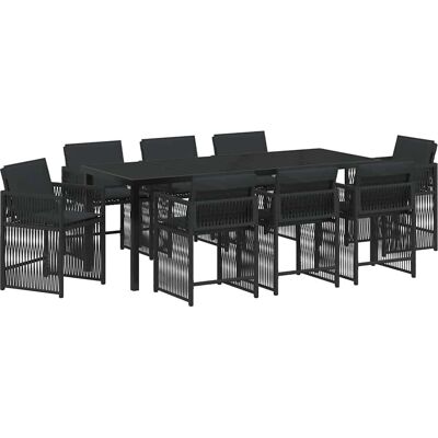 Generic - 9-Teiliges Esstisch-Set - Schwarz - Garten Esstisch-Set Generic - 9-Teiliges Esstisch-Set - Schwarz - Garten Esstisch-Set