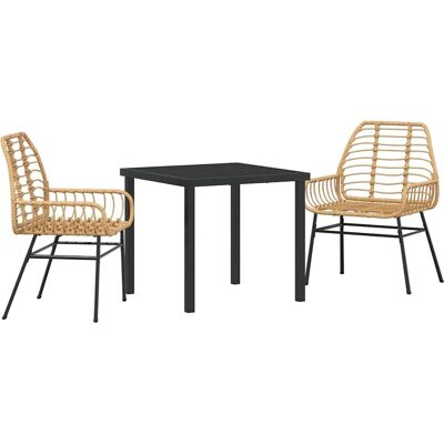 Vidaxl Gartentisch-Set - Braun - Rechteckig - 3 Stücke Vidaxl Gartentisch-Set - Braun - Rechteckig - 3 Stücke