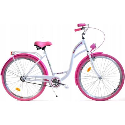 Viking Dallas 26-inch Kinderfiets - Veilig & Duurzaam - Wit & Roze Viking Dallas 26-inch Kinderfiets - Veilig & Duurzaam - Wit & Roze