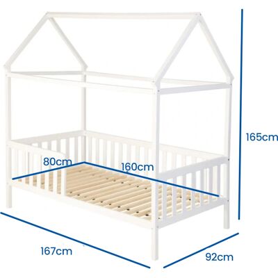 Viking - Kinderbedhuis 160x80 - 160x80 cm - Beveiligingsrail - Bed Viking - Kinderbedhuis 160x80 - 160x80 cm - Beveiligingsrail - Bed