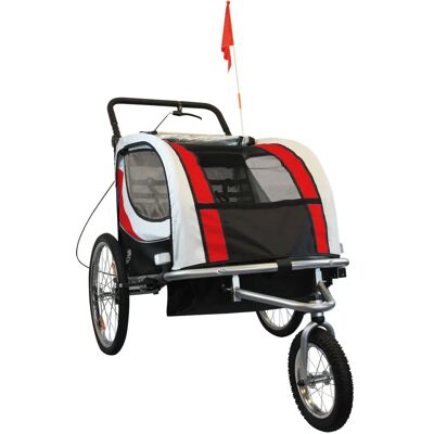 Viking - 2-zits fietskar - rood - 2 stoelen - Fietsaanhanger Viking - 2-zits fietskar - rood - 2 stoelen - Fietsaanhanger