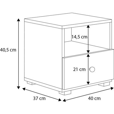 Viking Emi - Emi - 40.5x37x40 - Laminate - Nightstand Viking Emi - Emi - 40.5x37x40 - Laminate - Nightstand