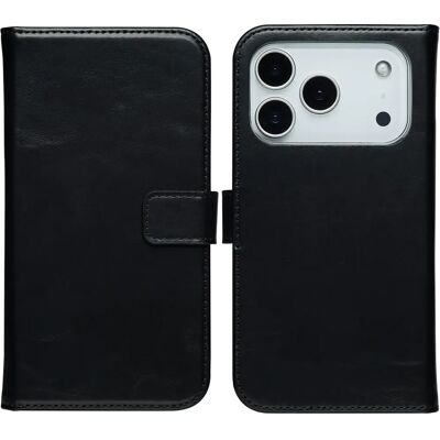 Selencia - iPhone 17 Pro Max - Black - Leather - Phone case - Publicité Selencia - iPhone 17 Pro Max - Black - Leather - Phone case - Publicité