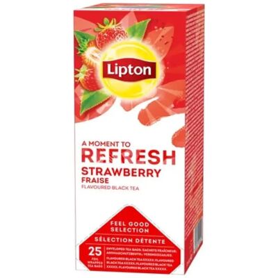 Lipton Jordbær Te - 25 Poser - Forfriskende Sort Te Lipton Jordbær Te - 25 Poser - Forfriskende Sort Te